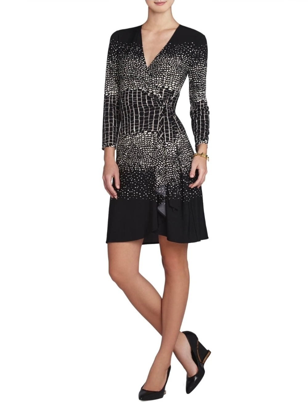 BCBGMaxAzria Adele Pribted Wrap Dress